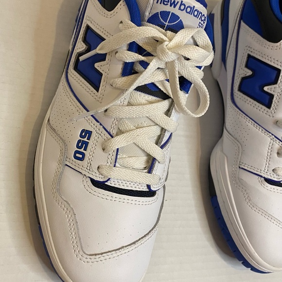 New Balance 550 White and Blue Sneakers